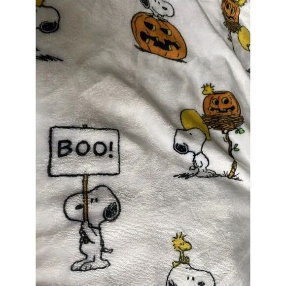 Peanuts Halloween Blanket Velvetloft Throw Jack-o-Lantern Snoopy Woodstock 50X70 - Picture 10 of 12